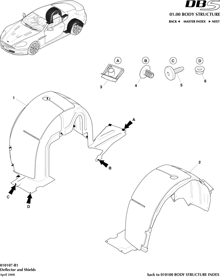 Body Structure - Rear Wheel Arches of Aston Martin Aston Martin GT DBS (2007-2012)