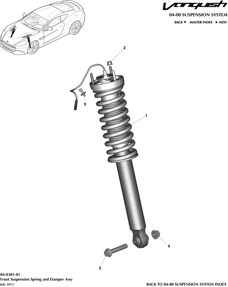 Front Spring & Damper of Aston Martin Aston Martin GT VANQUISH (2013-2018)
