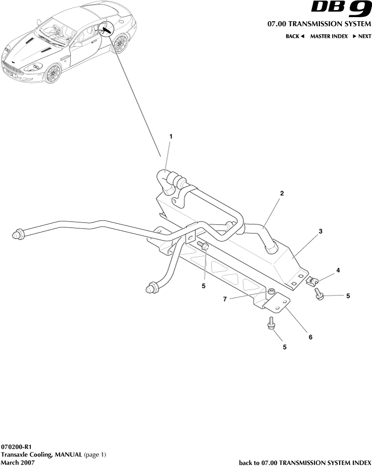 Transaxle Cooling, Manual of Aston Martin Aston Martin GT DB9 (2004-2017)