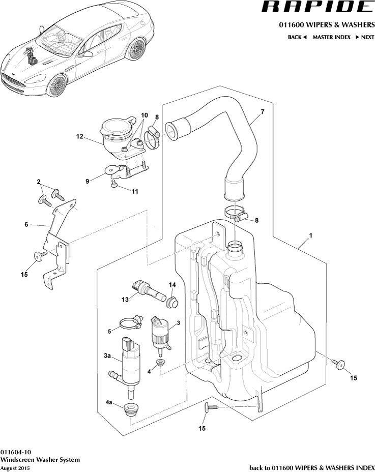 Wipers & Washers - Washer Bottle of Aston Martin Aston Martin GT RAPIDE (2010-2019)