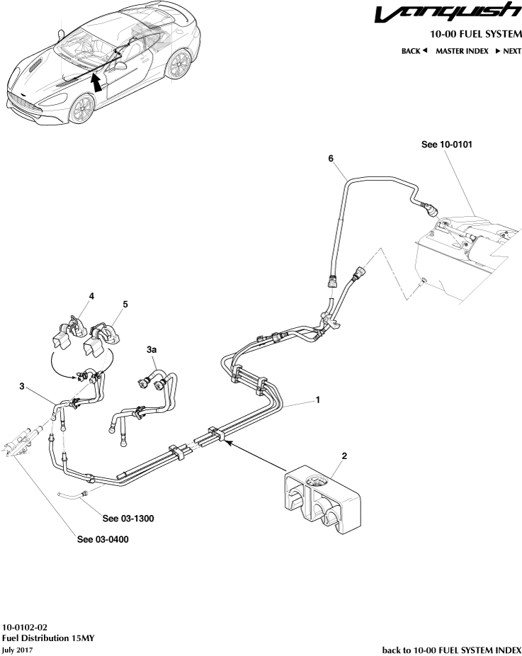 Fuel Distribution, 15MY on of Aston Martin Aston Martin GT VANQUISH (2013-2018)