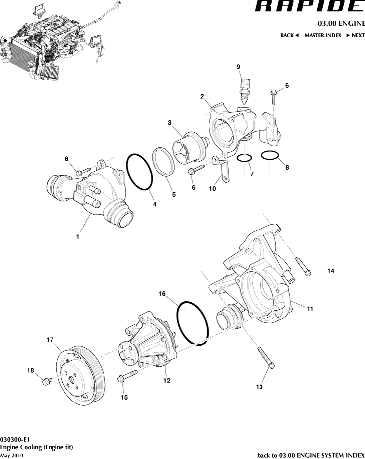 Engine Cooling of Aston Martin Aston Martin GT RAPIDE (2010-2019)