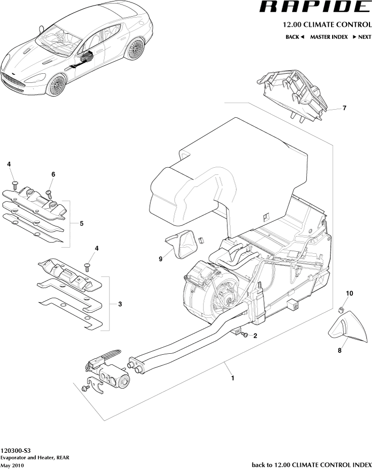 HVAC Unit, Rear of Aston Martin Aston Martin GT RAPIDE (2010-2019)