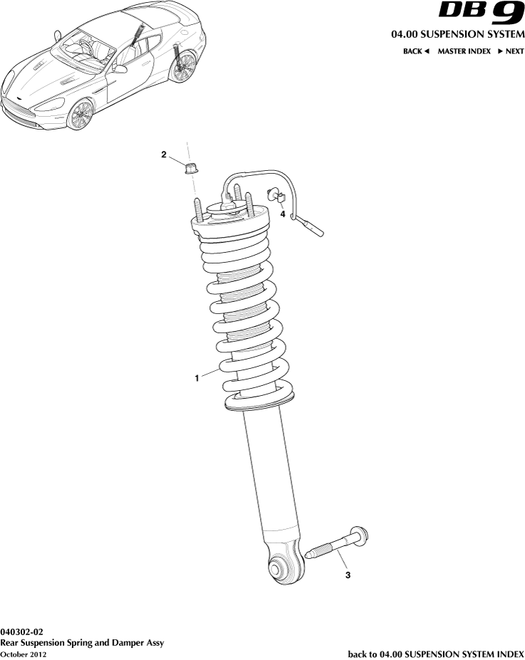 Rear Spring & Damper of Aston Martin Aston Martin GT DB9 (2004-2017)