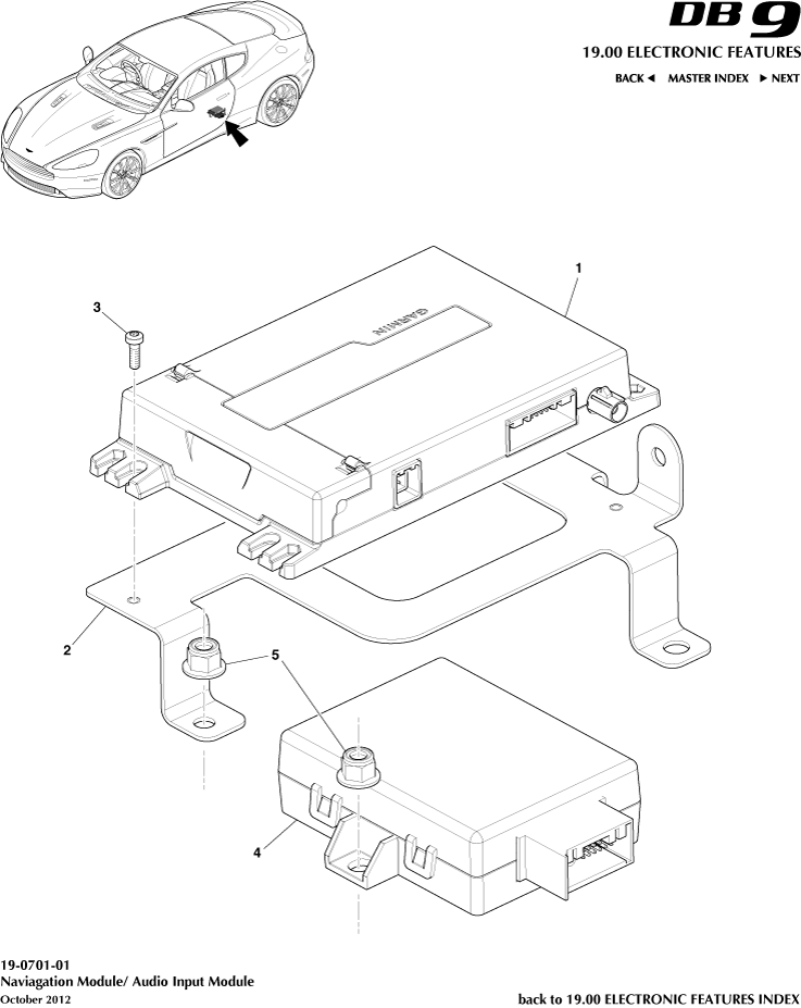 Navigation Module of Aston Martin Aston Martin GT DB9 (2004-2017)