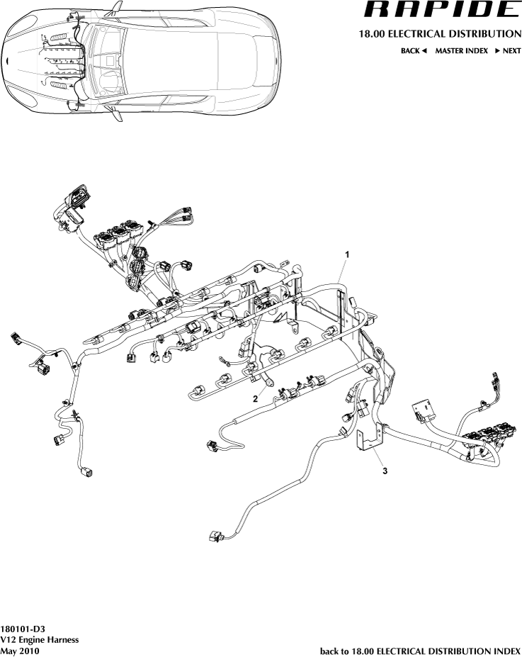 Engine Harness of Aston Martin Aston Martin GT RAPIDE (2010-2019)