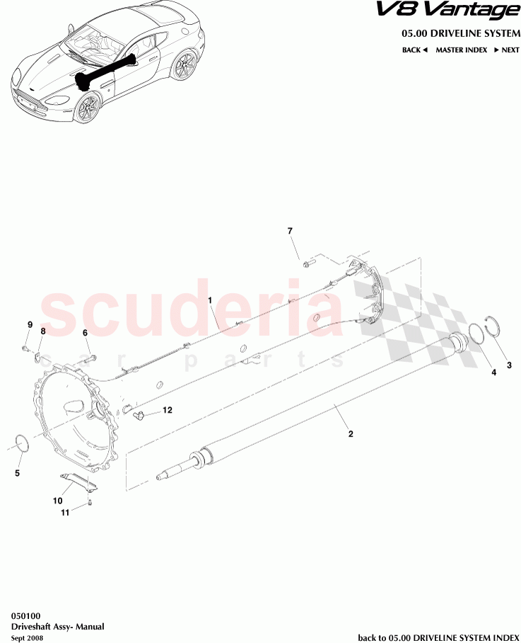 Driveshaft Assembly (Manual) of Aston Martin Aston Martin V8 Vantage (upto 2016)