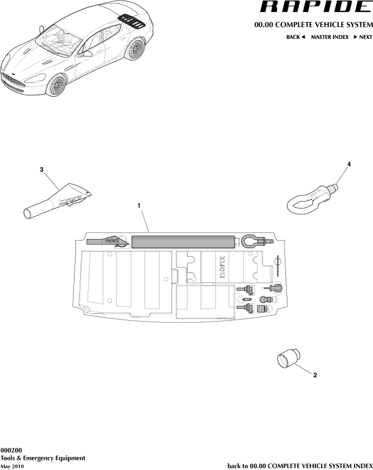 Tools & Emergency Equipment of Aston Martin Aston Martin GT RAPIDE (2010-2019)