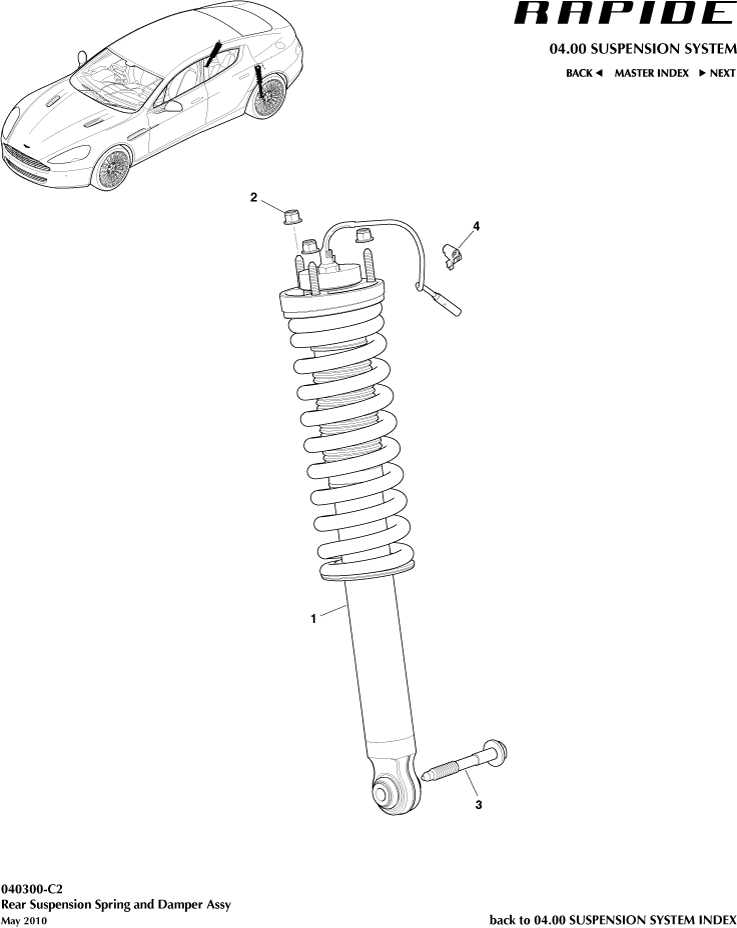 Rear Spring & Damper of Aston Martin Aston Martin GT RAPIDE (2010-2019)