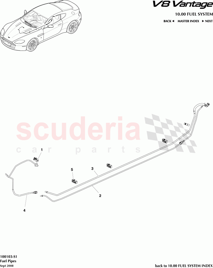 Fuel Pipes of Aston Martin Aston Martin V8 Vantage (upto 2016)