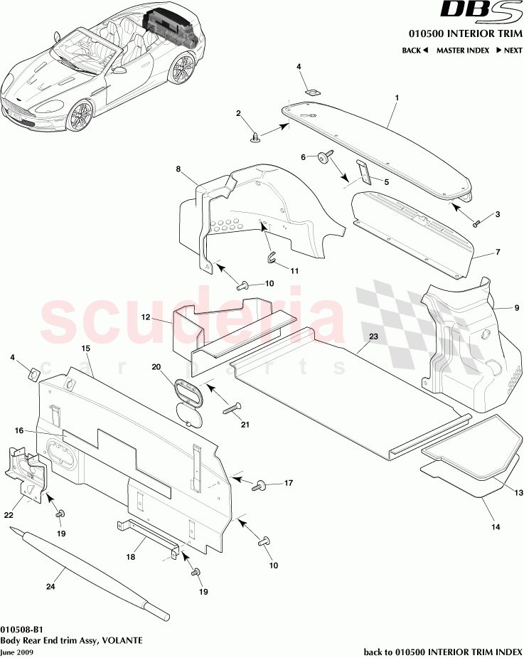 Body Rear End trim Assembly (Volante) of Aston Martin Aston Martin DBS V12