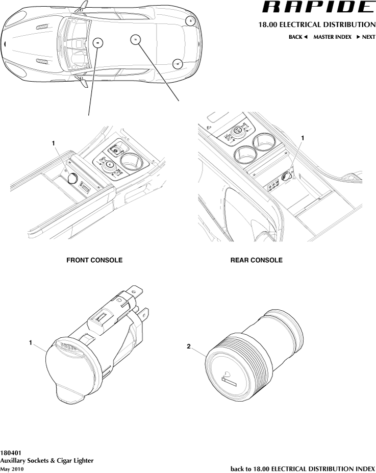 Auxillary Sockets of Aston Martin Aston Martin GT RAPIDE (2010-2019)