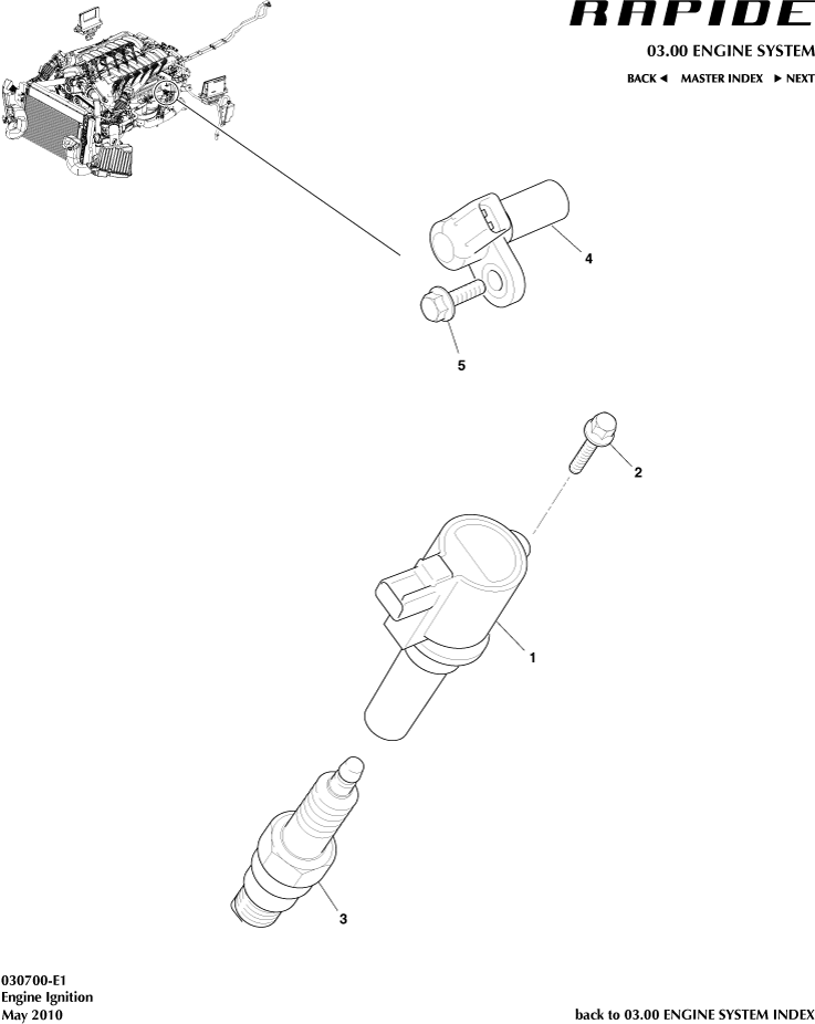 Ignition of Aston Martin Aston Martin GT RAPIDE (2010-2019)