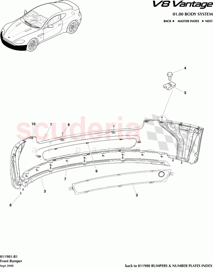 Front Bumper of Aston Martin Aston Martin V8 Vantage (upto 2016)