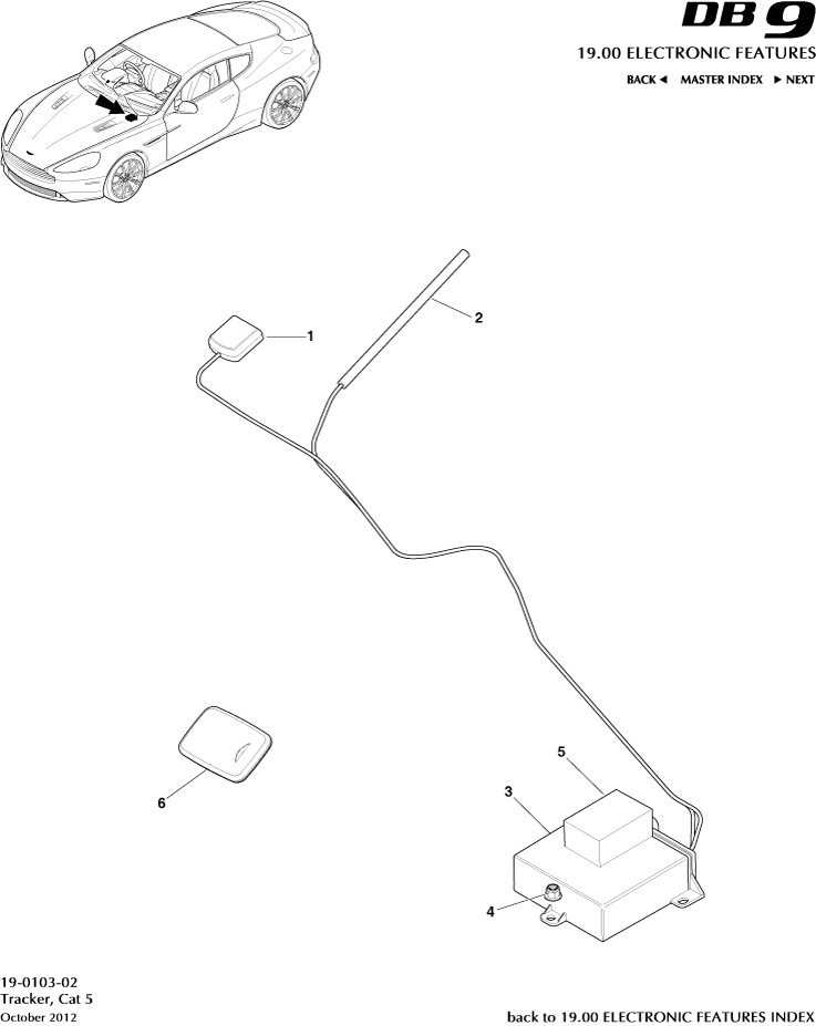 CAT 5 Tracker of Aston Martin Aston Martin GT DB9 (2004-2017)