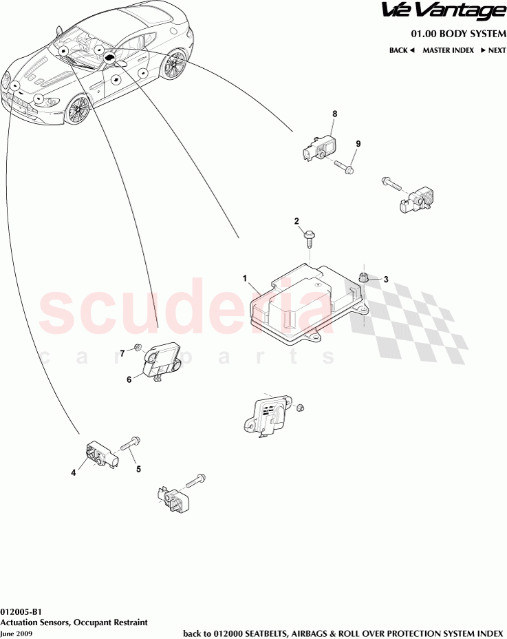 Actuation Sensors (Occupant Restraining Devices) of Aston Martin Aston Martin V12 Vantage (upto 2016)