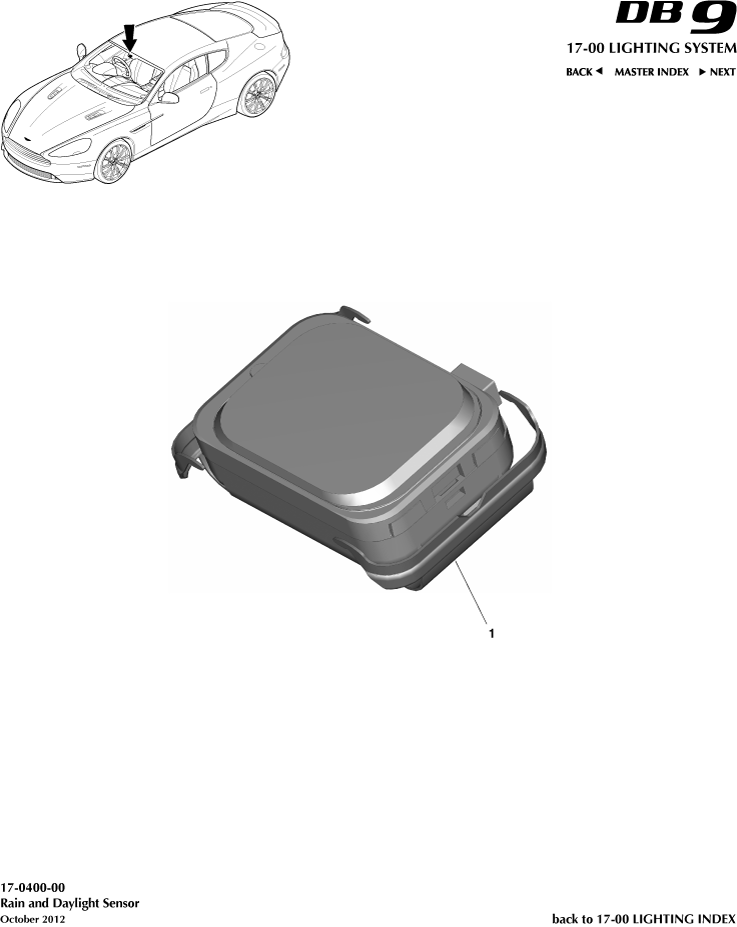 Rain & Daylight Sensor of Aston Martin Aston Martin GT DB9 (2004-2017)