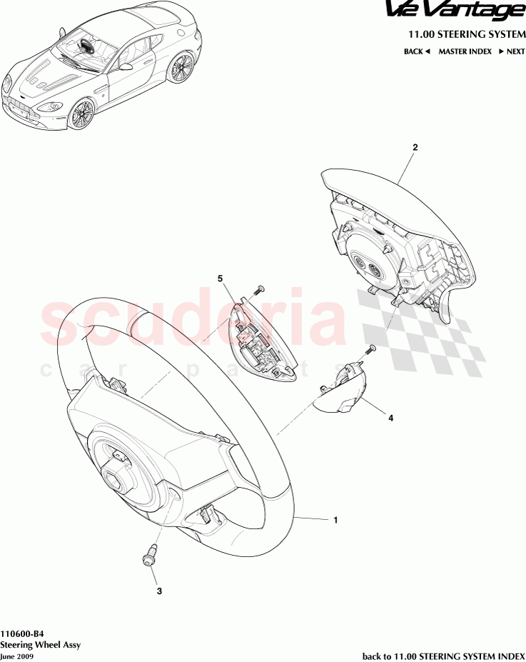Steering Wheel Assembly of Aston Martin Aston Martin V12 Vantage (upto 2016)