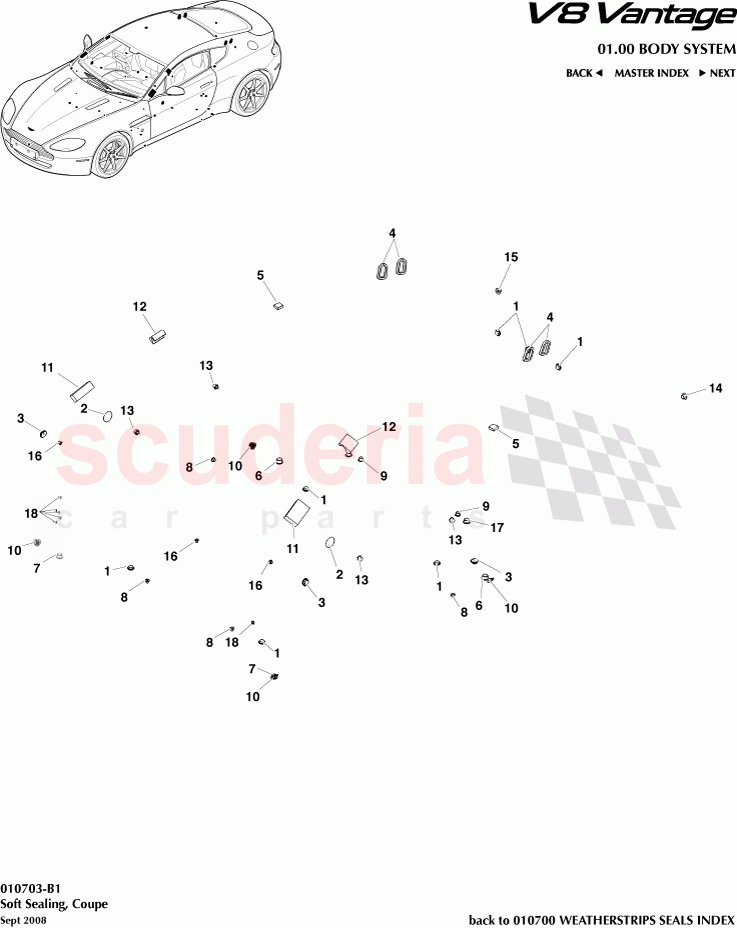 Soft Sealing (Coupe) of Aston Martin Aston Martin V8 Vantage (upto 2016)