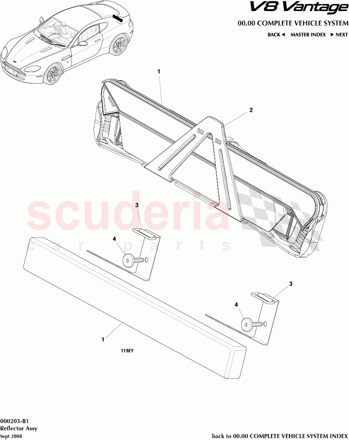 Reflector Assembly of Aston Martin Aston Martin V8 Vantage (upto 2016)