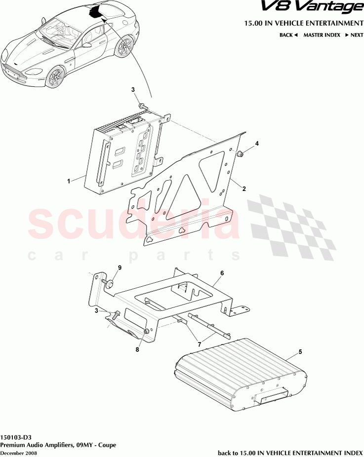 Premium Audio Amplifiers (2009) (Coupe) of Aston Martin Aston Martin V8 Vantage (upto 2016)