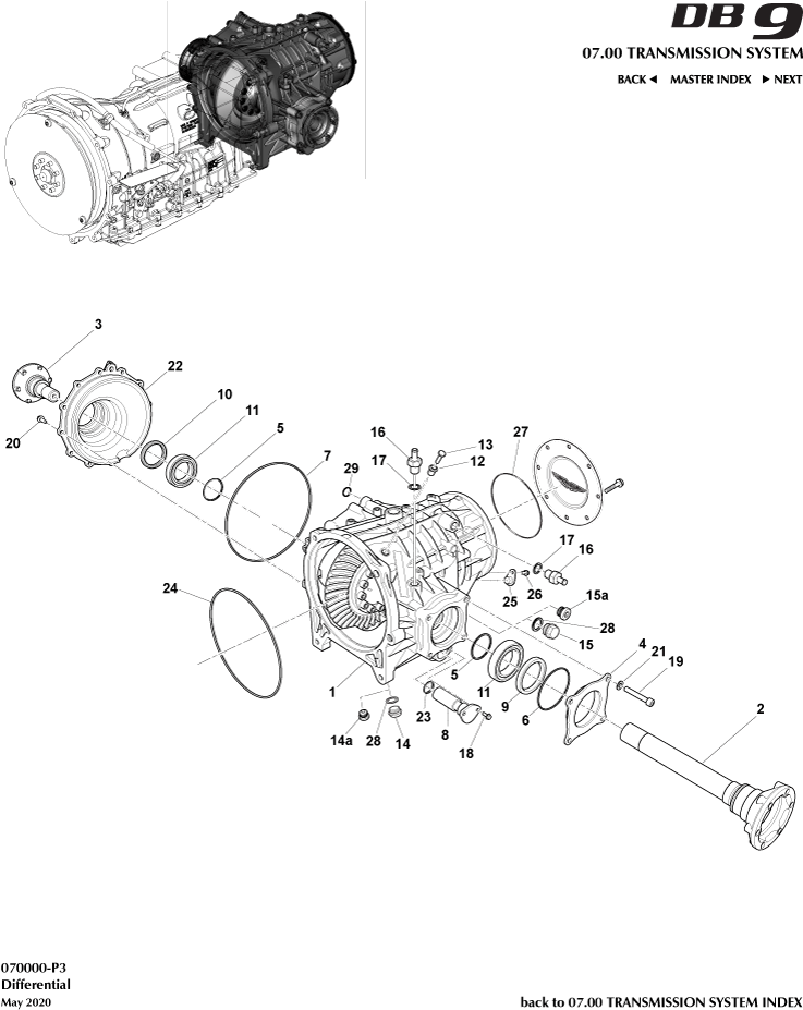 Differential of Aston Martin Aston Martin GT DB9 (2004-2017)