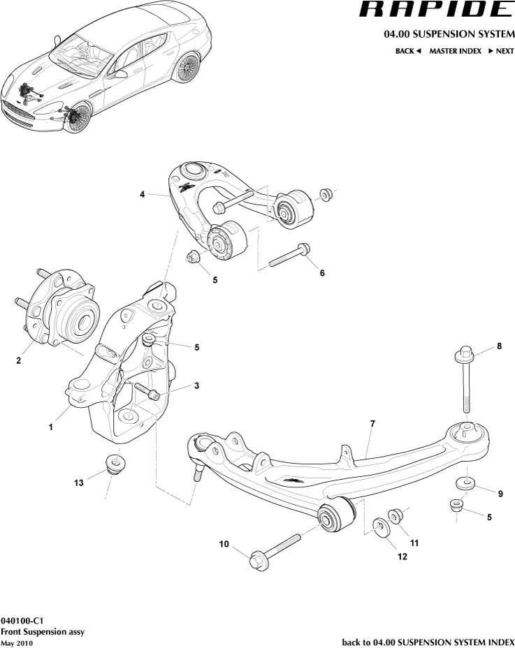 Front Suspension Assembly of Aston Martin Aston Martin GT RAPIDE (2010-2019)