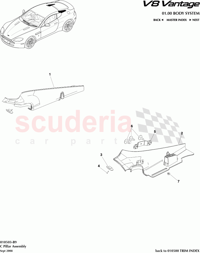 C Pillar Assembly of Aston Martin Aston Martin V8 Vantage (upto 2016)