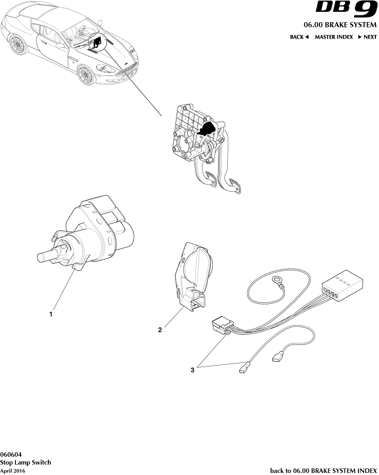Stop Lamp Switch of Aston Martin Aston Martin GT DB9 (2004-2017)