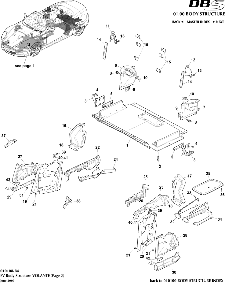 Body Structure - EV Structure, Volante, page 2 of Aston Martin Aston Martin GT DBS (2007-2012)