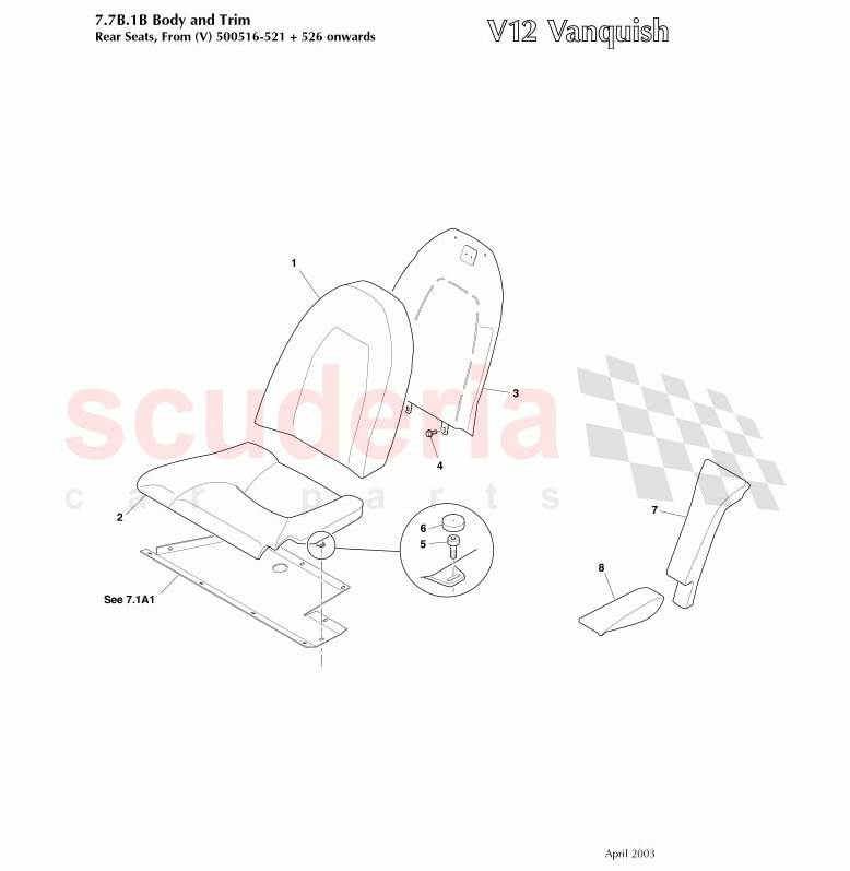 Rear Seats and Belts 1 of Aston Martin Aston Martin Vanquish (2001-2007)
