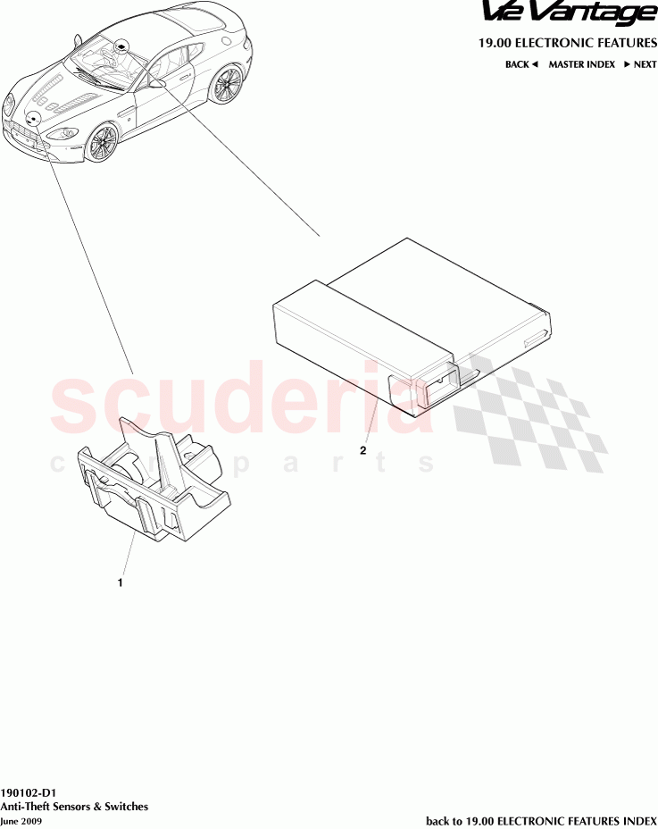 Anti-Theft Sensors and Switches of Aston Martin Aston Martin V12 Vantage (upto 2016)