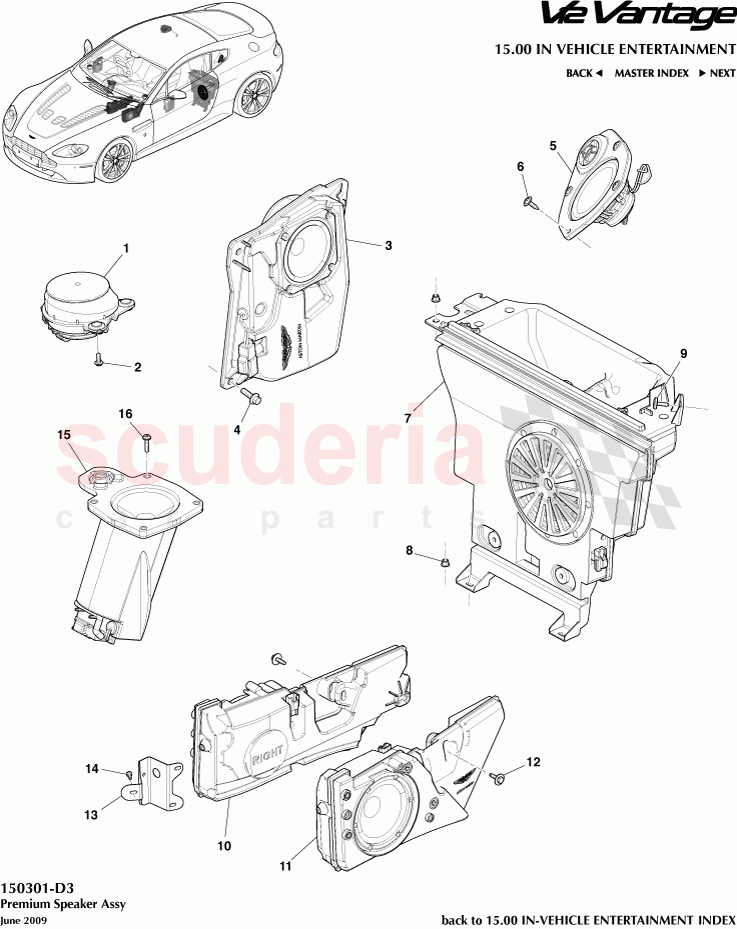 Premium Speaker Assembly of Aston Martin Aston Martin V12 Vantage (upto 2016)