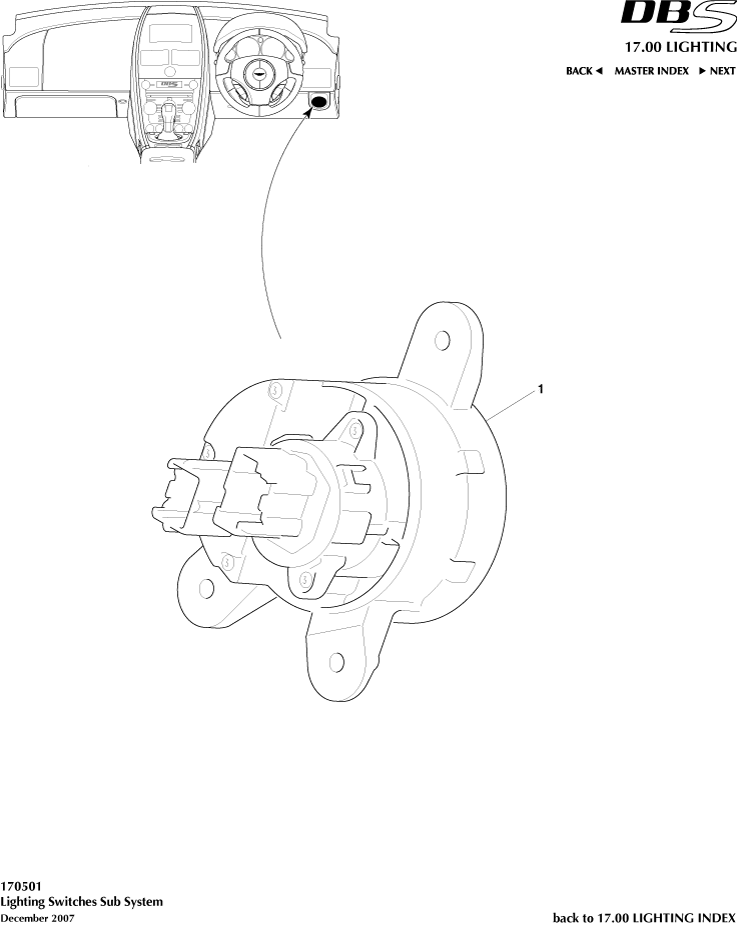Lighting Switch of Aston Martin Aston Martin GT DBS (2007-2012)