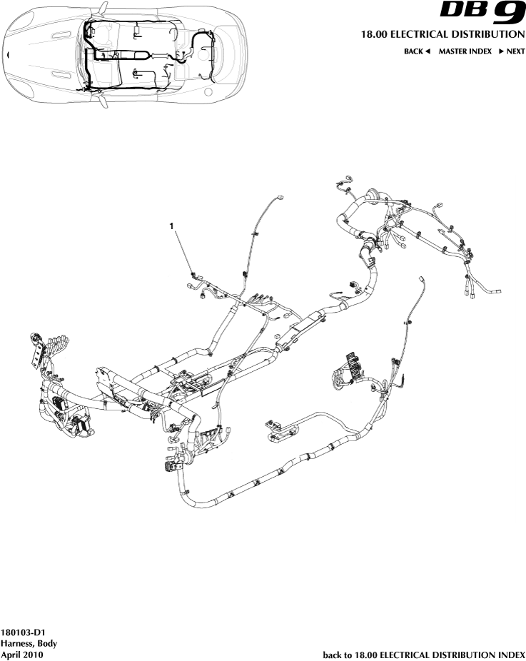 Body Harness of Aston Martin Aston Martin GT DB9 (2004-2017)