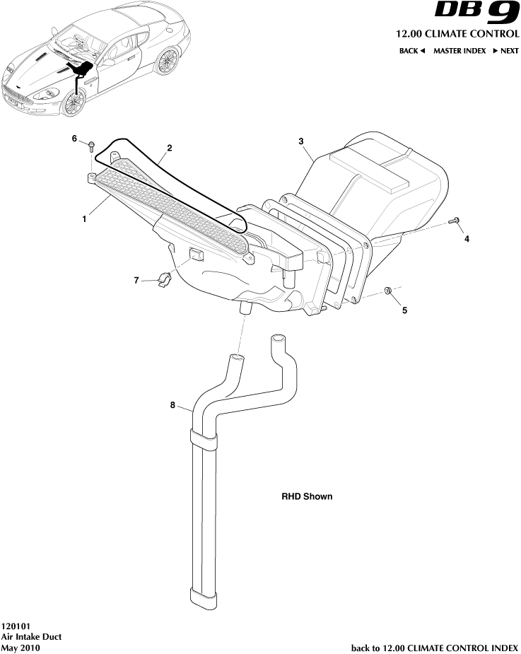 Air Intake Ducts of Aston Martin Aston Martin GT DB9 (2004-2017)