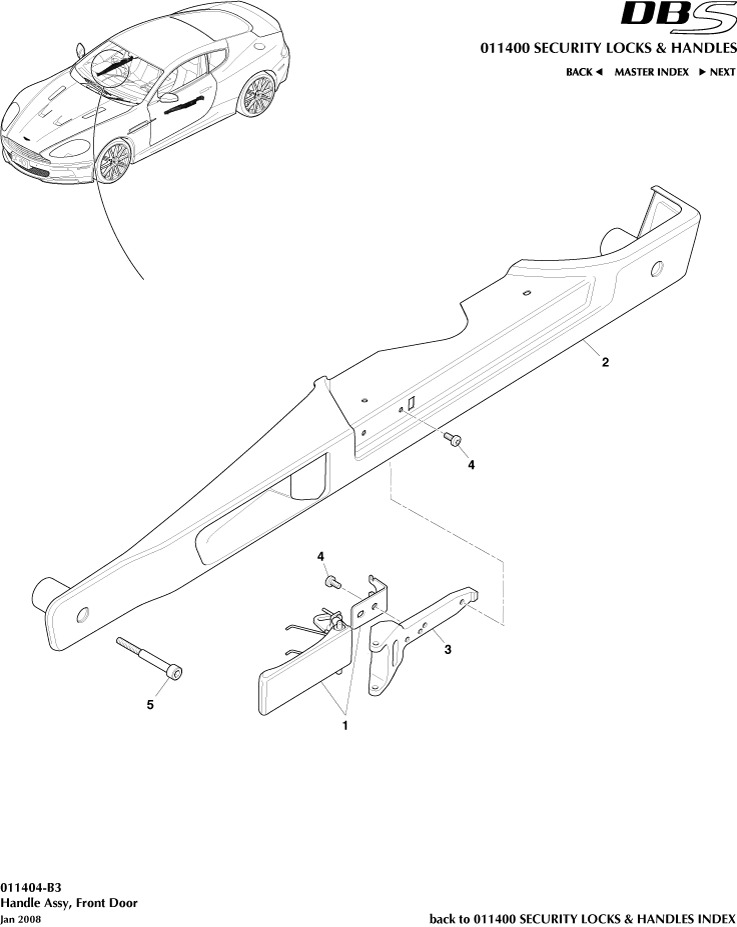 Security Locks and Handles - Handle Assembly of Aston Martin Aston Martin GT DBS (2007-2012)