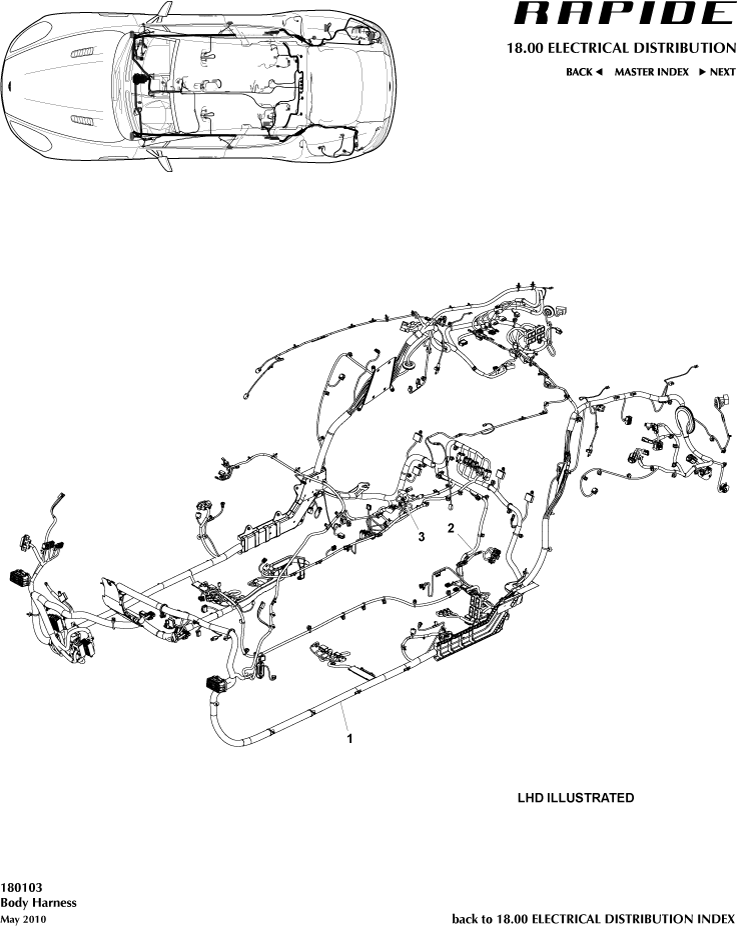 Body Harness of Aston Martin Aston Martin GT RAPIDE (2010-2019)