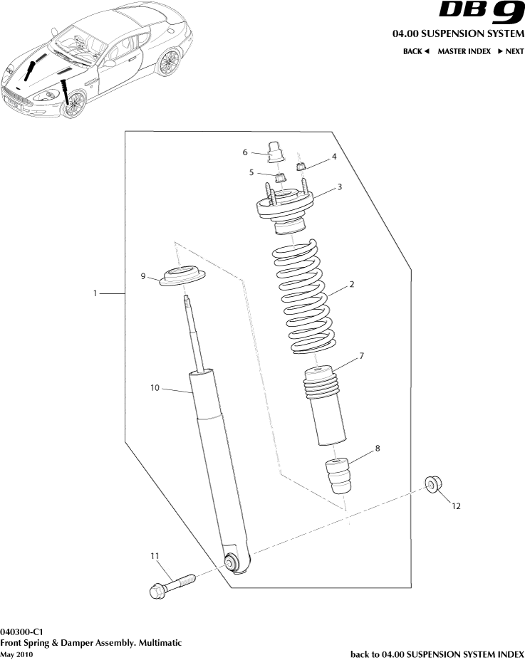 Front Spring & Damper, to 09MY of Aston Martin Aston Martin GT DB9 (2004-2017)
