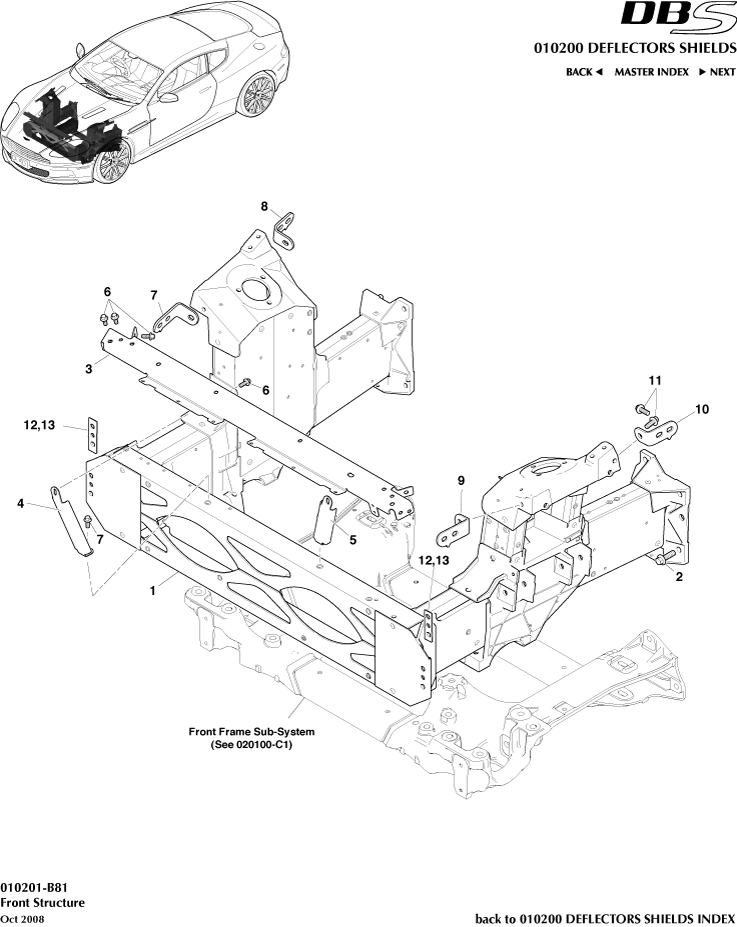 Front Structure - Front Structure of Aston Martin Aston Martin GT DBS (2007-2012)
