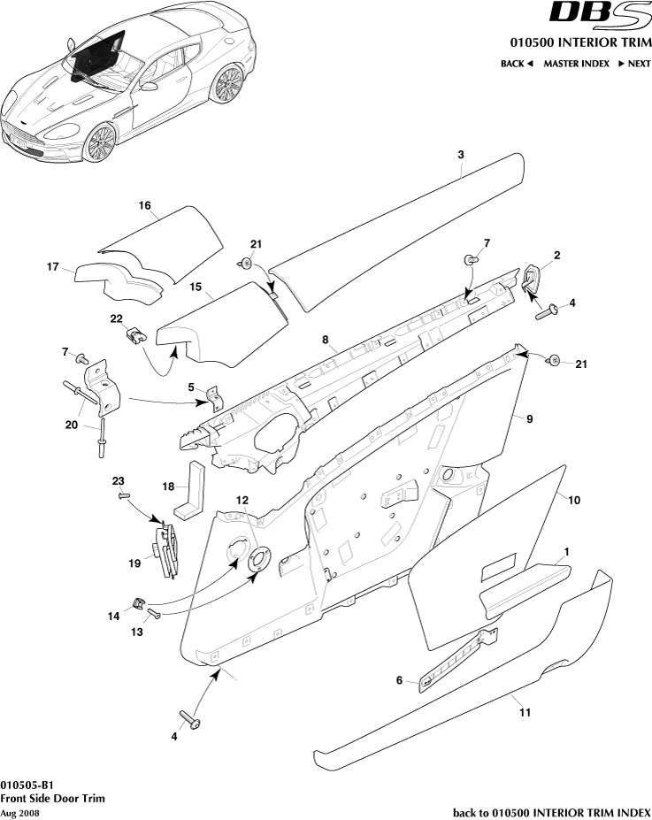 Interior Trim - Door Trim of Aston Martin Aston Martin GT DBS (2007-2012)
