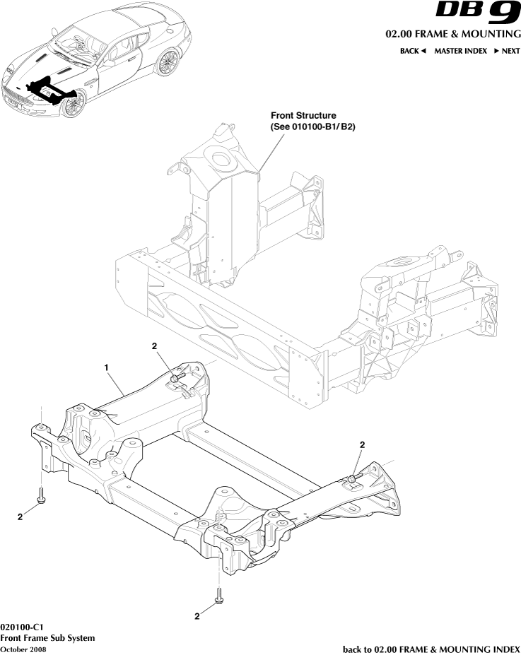 Front Subframe of Aston Martin Aston Martin GT DB9 (2004-2017)