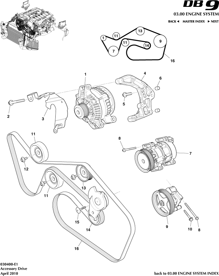 Accessory Drive of Aston Martin Aston Martin GT DB9 (2004-2017)