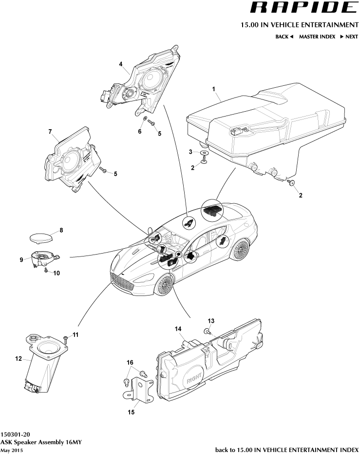 Speakers, ASK of Aston Martin Aston Martin GT RAPIDE (2010-2019)