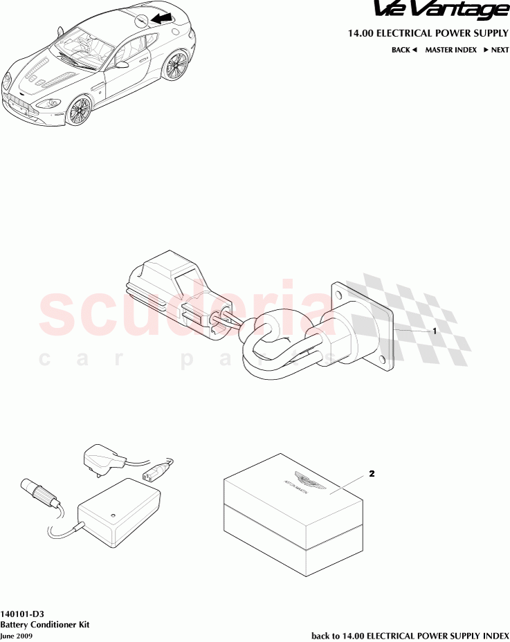 Battery Conditioner Kit of Aston Martin Aston Martin V12 Vantage (upto 2016)