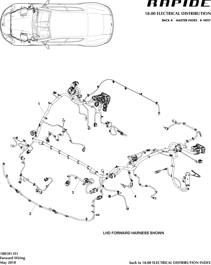 Front Harness, to 13MY of Aston Martin Aston Martin GT RAPIDE (2010-2019)