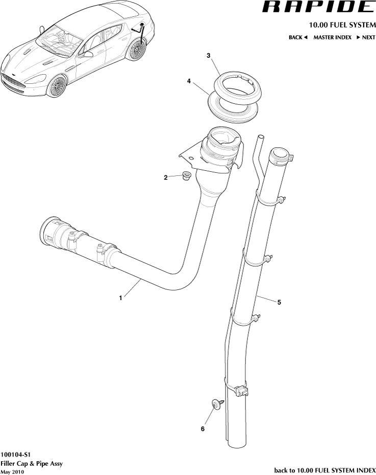 Fuel Filler Assembly of Aston Martin Aston Martin GT RAPIDE (2010-2019)