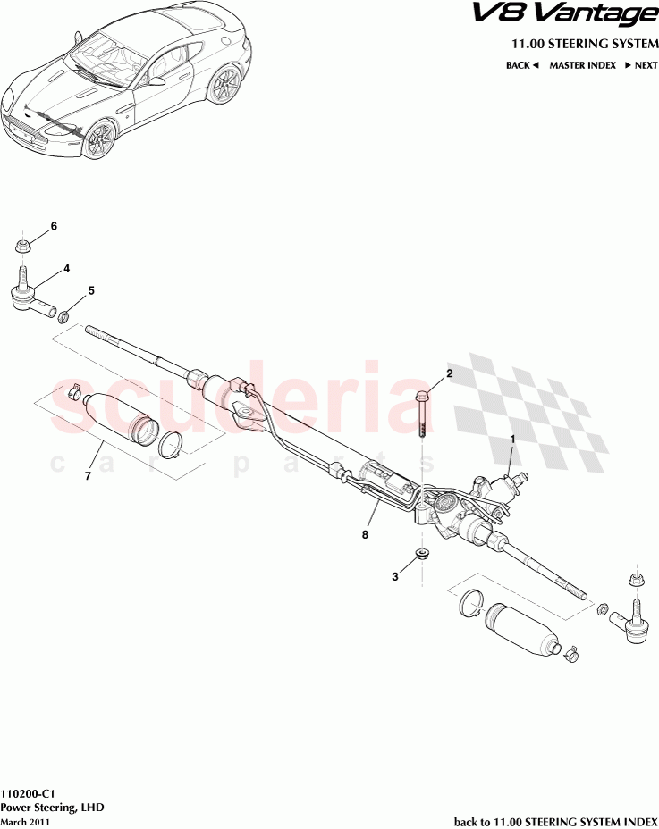 Power Steering (LHD) of Aston Martin Aston Martin V8 Vantage (upto 2016)