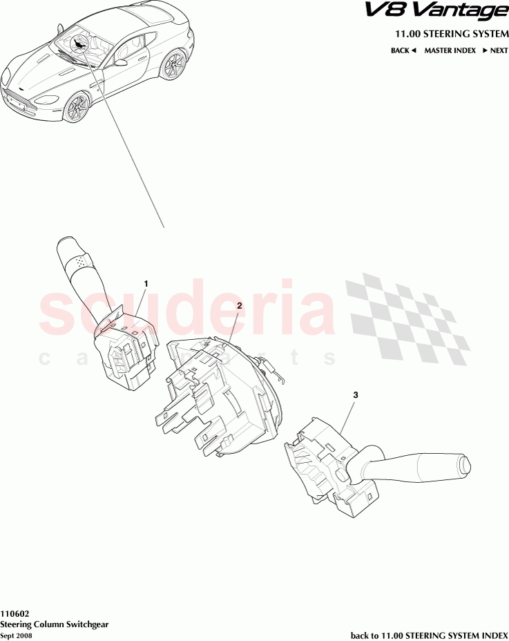 Steering Column Switchgear of Aston Martin Aston Martin V8 Vantage (upto 2016)