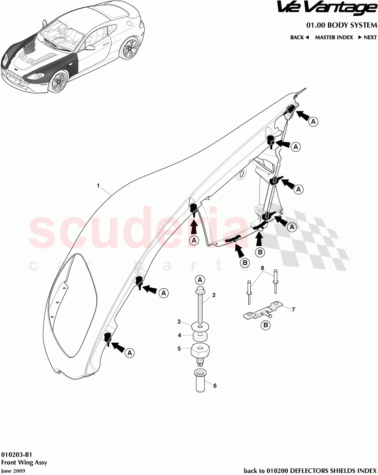 Front Wing Assembly of Aston Martin Aston Martin V12 Vantage (upto 2016)